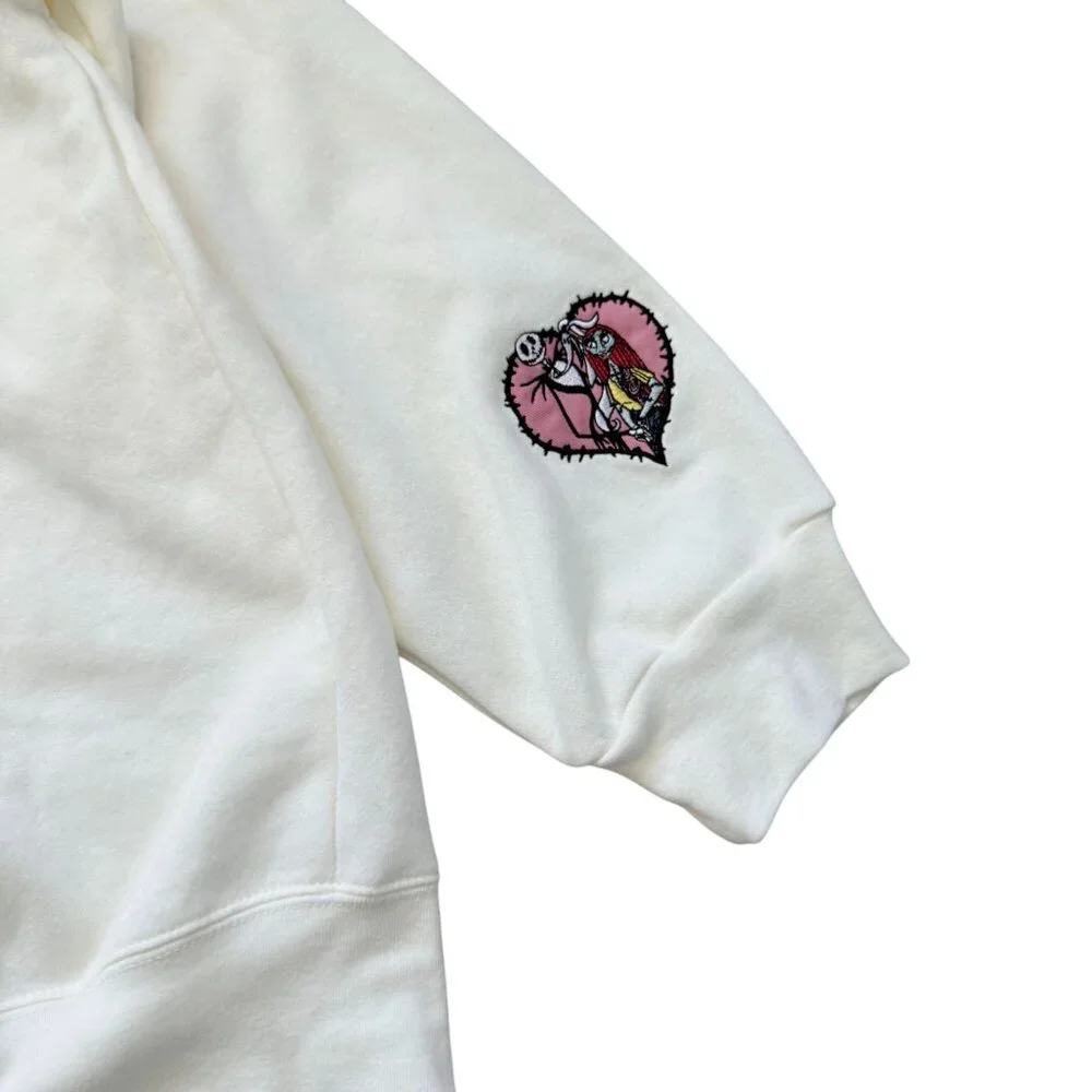 Disney The Nightmare Before Christmas Hoodie Sweatshirt Women's Size XXL Ivory - Picture 4 of 10